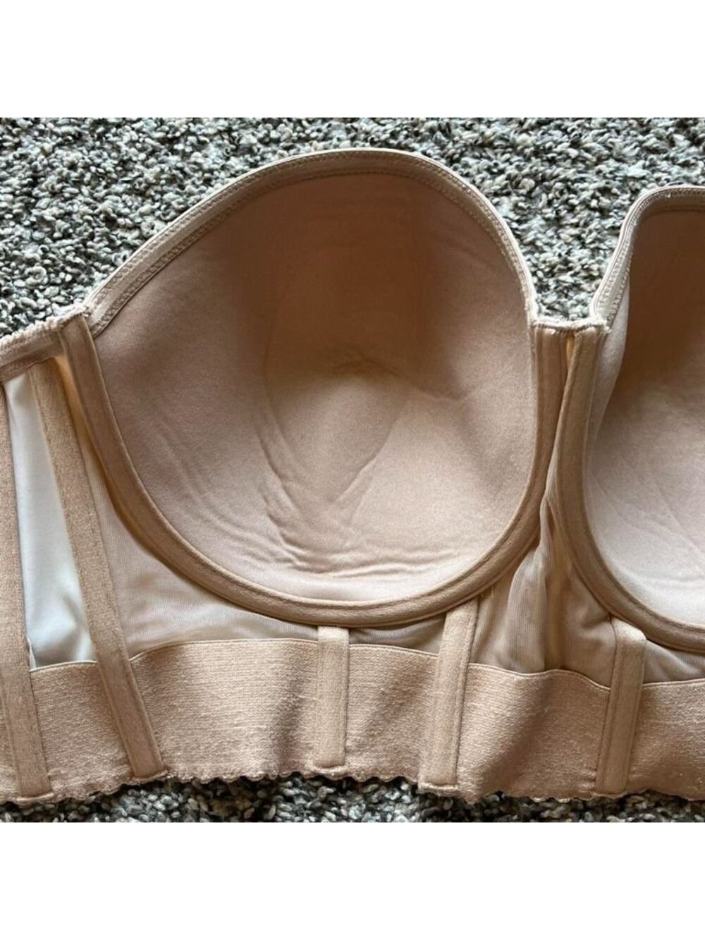 Parfait Tan Bra Corset Size 40F Body Contour Feminine Supportive Lace Trim - Picture 5 of 7